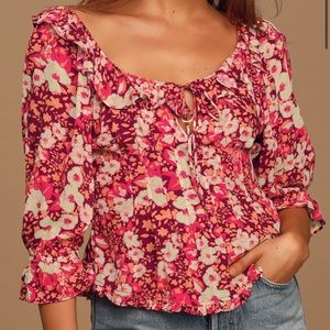 Free people floral peasant blouse